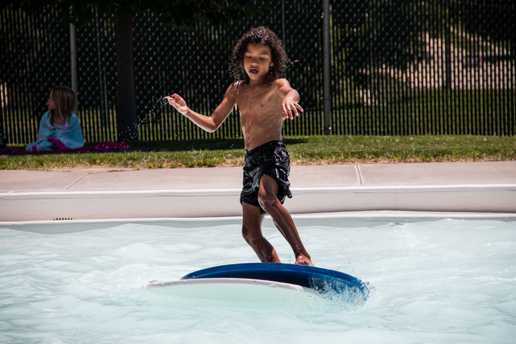 First day of swimming at Harmon Pool